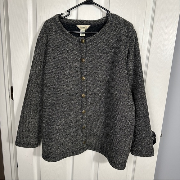 LL Bean jacket/sweater, size 2X, marled gray, layer, spring, autumn, shacket - Picture 1 of 9